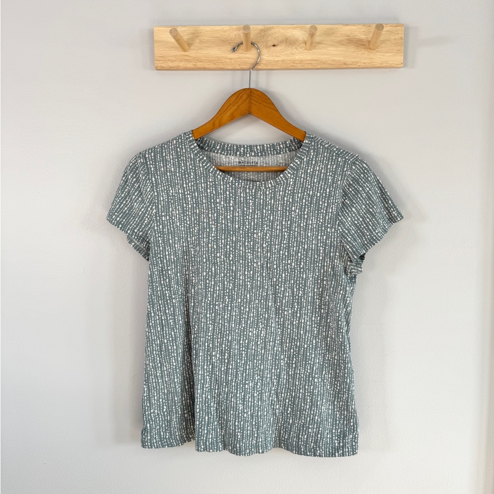 Athleta Green Heathered Short Sleeve Tee